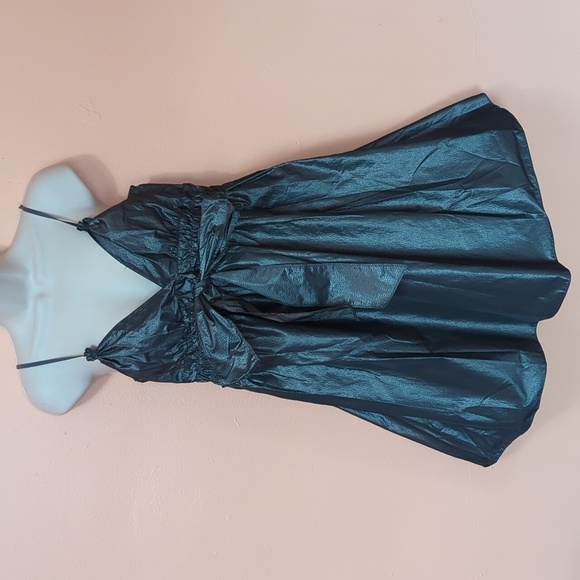 MAX STUDIO Gunmetal BOW TIE Dress LUREX Blend  M - Picture 1 of 12